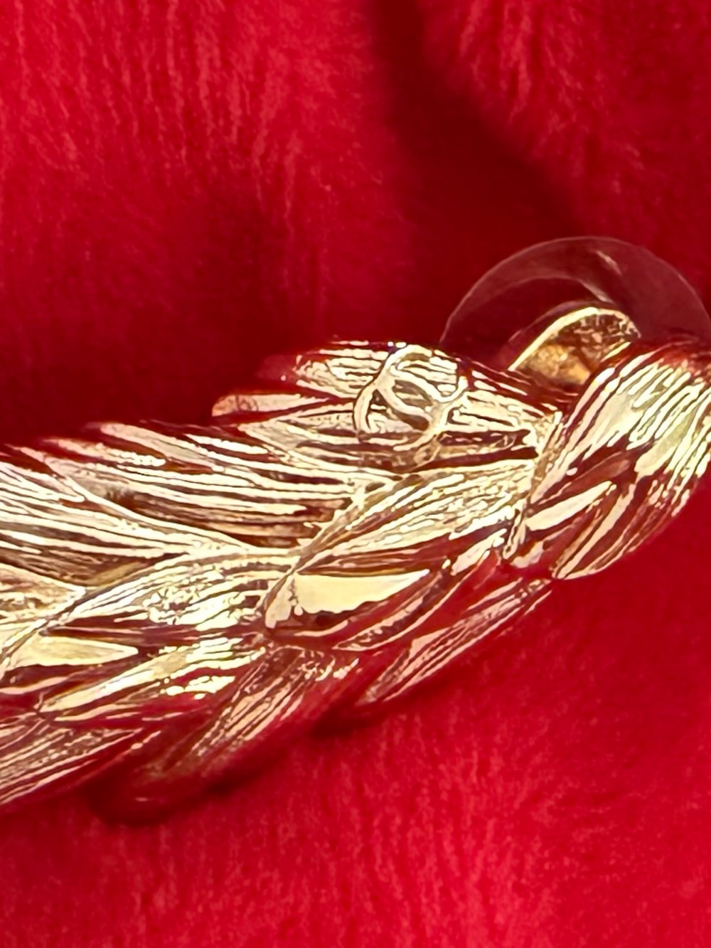 CC Pendant 18k Gold Earrings - Picture 6 of 11